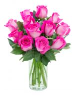 12 Hot Pink Rose - 8 Pc