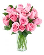18 Pink Roses - 8 Pc